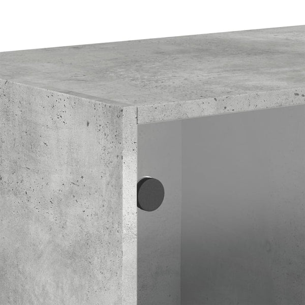 Wandschrank Betongrau mit Glastüren 68,5 cm