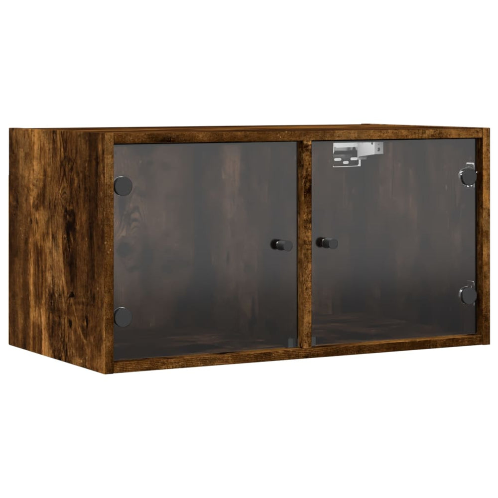 Wandschrank Räuchereiche mit Glastüren