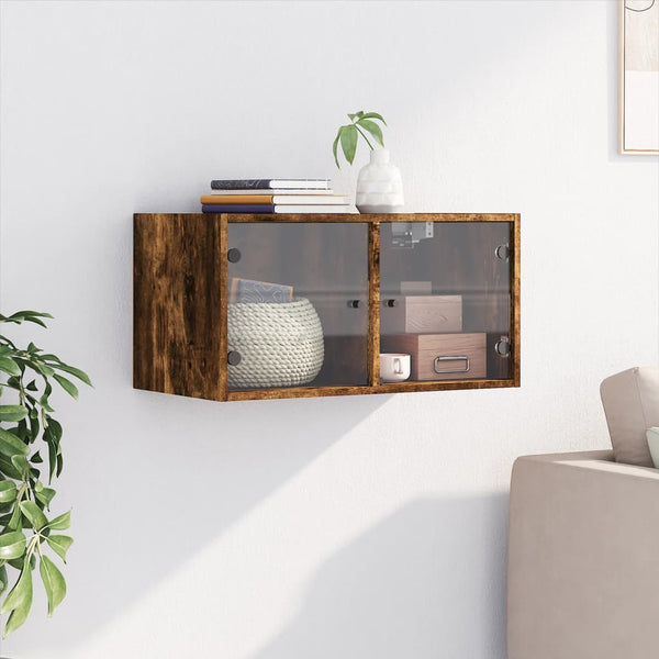 Wandschrank Räuchereiche mit Glastüren