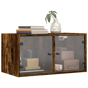Wandschrank Räuchereiche mit Glastüren