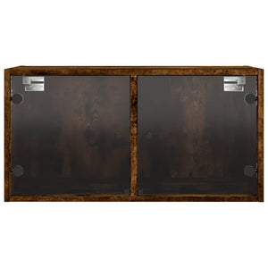Wandschrank Räuchereiche mit Glastüren