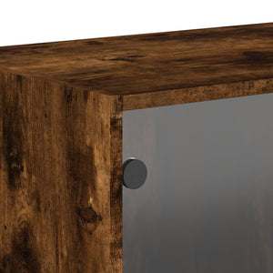 Wandschrank Räuchereiche mit Glastüren