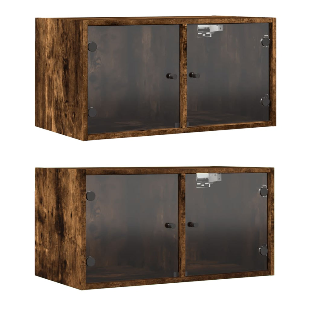 Wandschränke mit Glastüren, 2er Set
