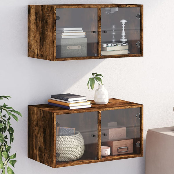 Wandschränke mit Glastüren, 2er Set
