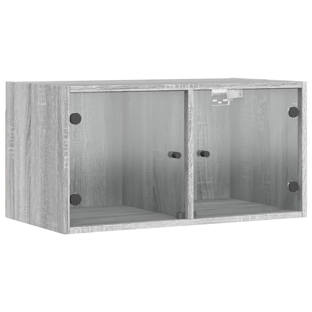 Wandschrank Grau Sonoma mit Glastüren