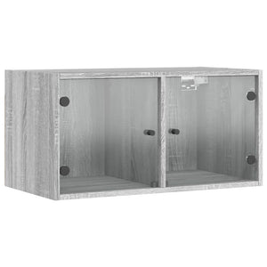 Wandschrank Grau Sonoma mit Glastüren