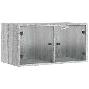 Wandschränke mit Glastüren, 2er-Set Grau Sonoma