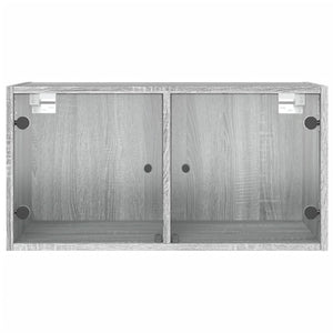 Wandschränke mit Glastüren, 2er-Set Grau Sonoma