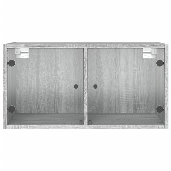 Wandschränke mit Glastüren, 2er-Set Grau Sonoma