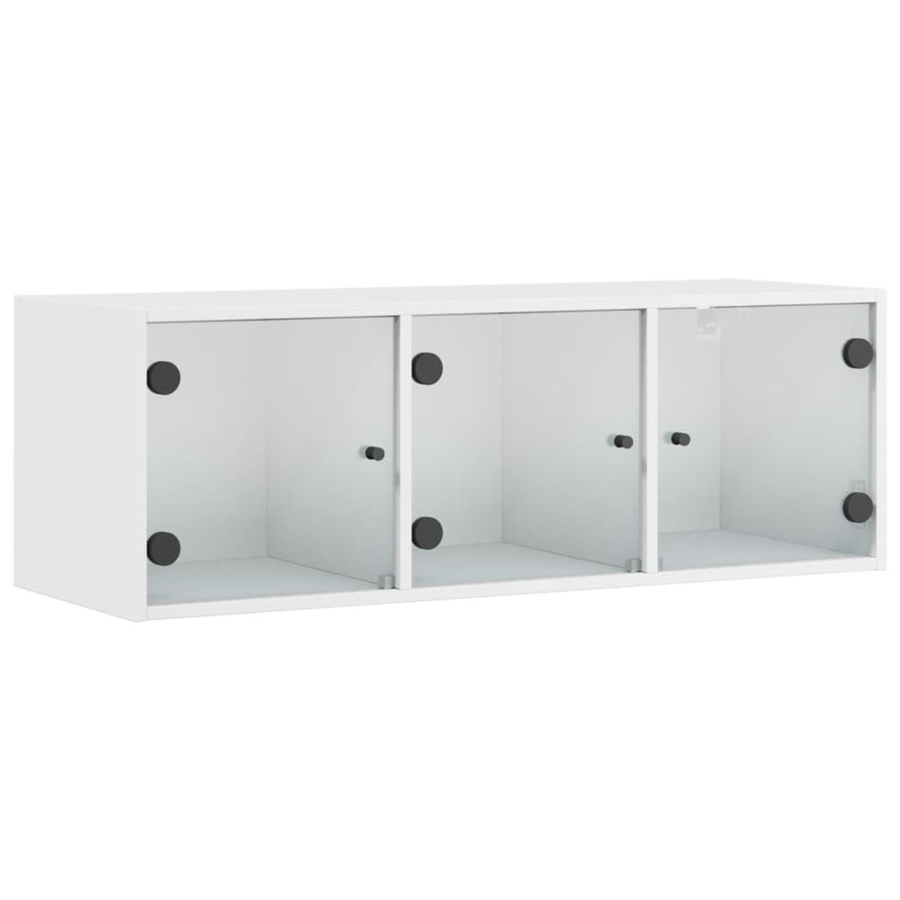 Wandschrank Weiß mit Glastüren 102 cm