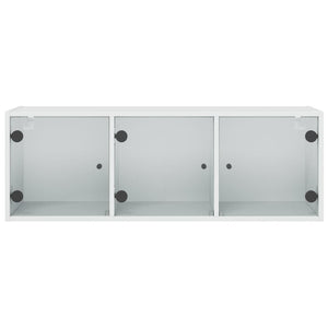 Wandschrank Weiß mit Glastüren 102 cm