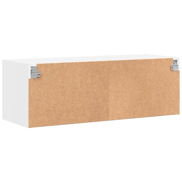 Wandschrank Weiß mit Glastüren 102 cm