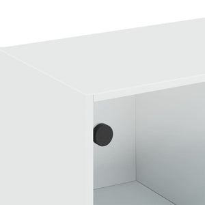 Wandschrank Weiß mit Glastüren 102 cm