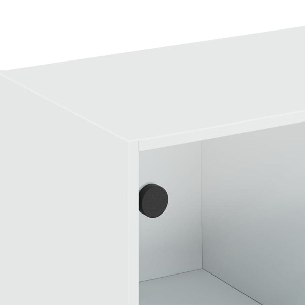 Wandschrank Weiß mit Glastüren 102 cm