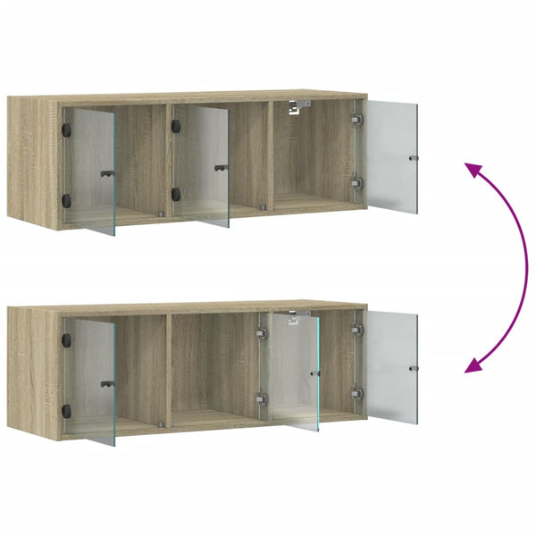 Wandschrank Sonoma-Eiche mit Glastüren
