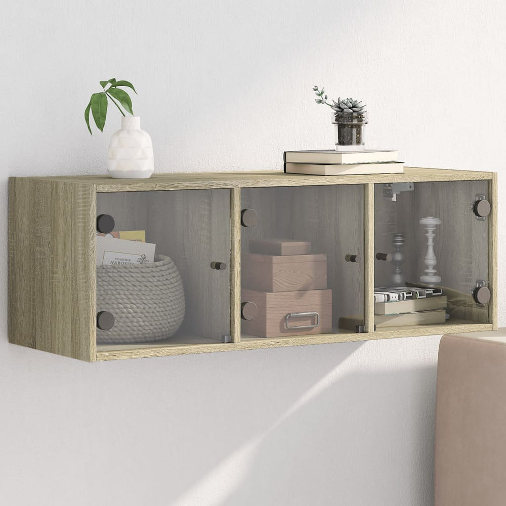 Wandschrank Sonoma-Eiche mit Glastüren