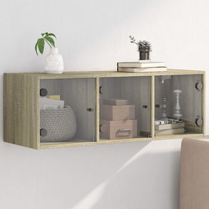 Wandschrank Sonoma-Eiche mit Glastüren