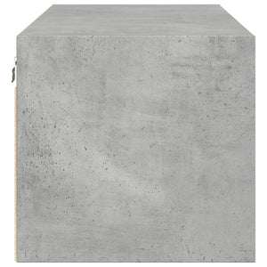 Wandschrank Betongrau mit Glastüren 102x37x35 cm