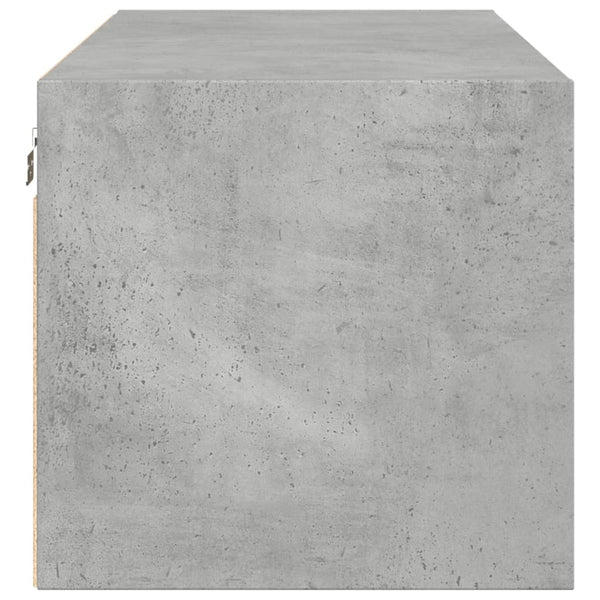 Wandschrank Betongrau mit Glastüren 102x37x35 cm