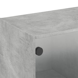 Wandschrank Betongrau mit Glastüren 102x37x35 cm