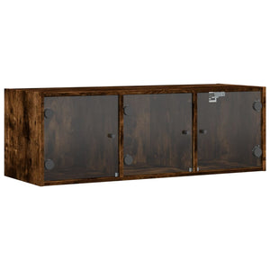 Wandschrank Räuchereiche mit Glastüren 102 cm