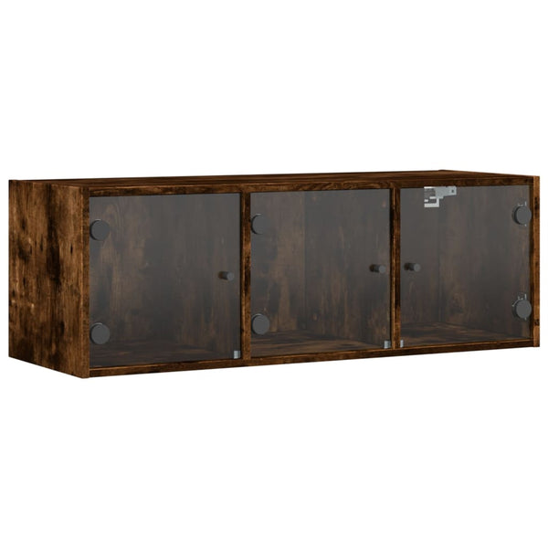 Wandschrank Räuchereiche mit Glastüren 102 cm
