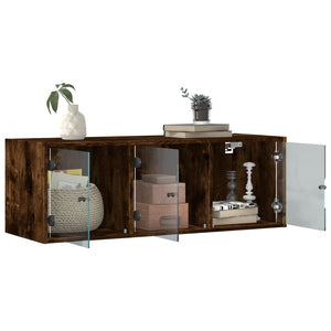 Wandschrank Räuchereiche mit Glastüren 102 cm