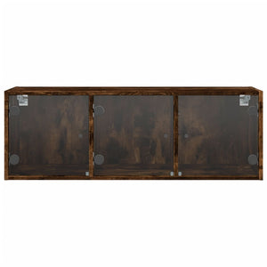 Wandschrank Räuchereiche mit Glastüren 102 cm