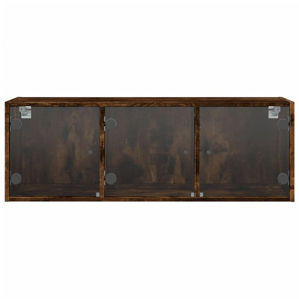 Wandschrank Räuchereiche mit Glastüren 102 cm