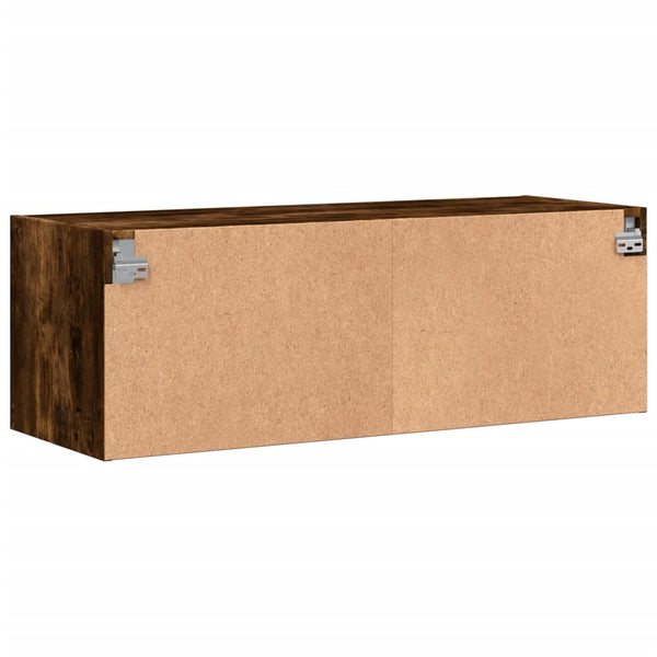 Wandschrank Räuchereiche mit Glastüren 102 cm