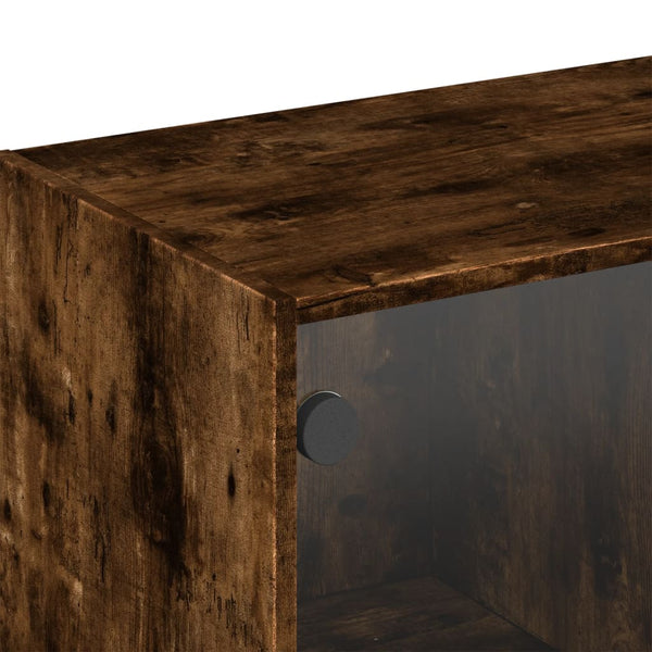 Wandschrank Räuchereiche mit Glastüren 102 cm