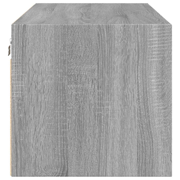 Wandschrank Grau Sonoma mit Glastüren 102x37x35 cm