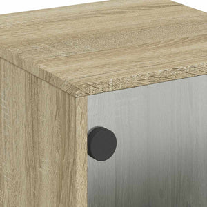 Nachttische Sonoma-Eiche mit Glastüren, 2er-Set