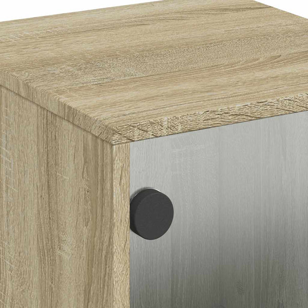Nachttische Sonoma-Eiche mit Glastüren, 2er-Set