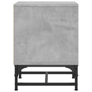 Nachttische mit Glastüren, 2er-Set, Betongrau
