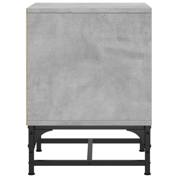 Nachttische mit Glastüren, 2er-Set, Betongrau
