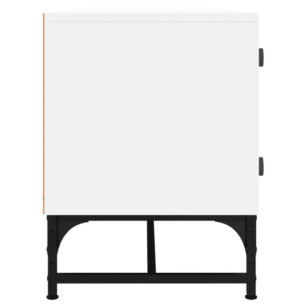 Weißer TV-Schrank mit Glastüren 102 cm