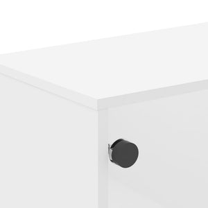 Weißer TV-Schrank mit Glastüren 102 cm