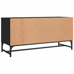 Schwarzer TV-Schrank mit Glastüren 102 cm