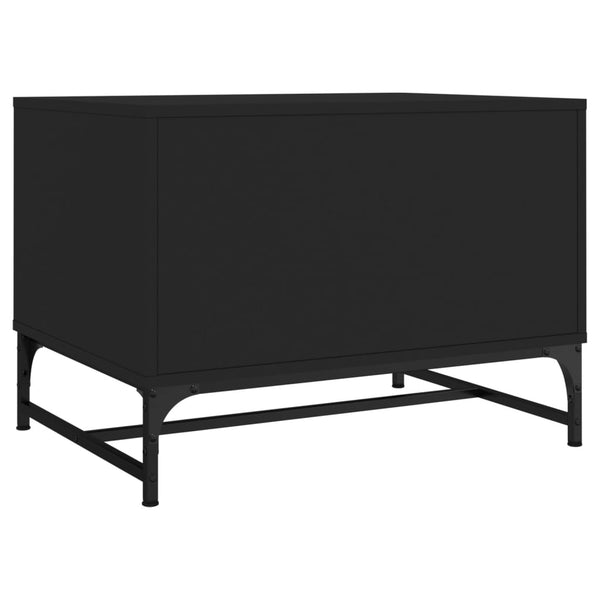 Couchtisch Schwarz mit Glastüren 68,5x50x50 cm