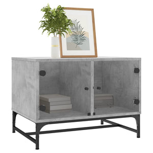 Betongrau Couchtisch mit Glastüren