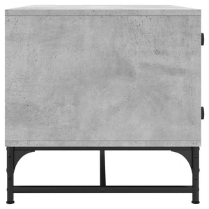 Betongrau Couchtisch mit Glastüren