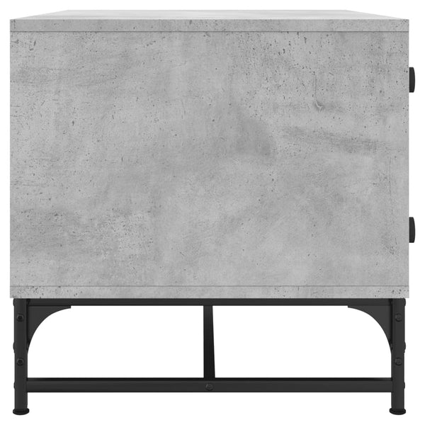 Betongrau Couchtisch mit Glastüren