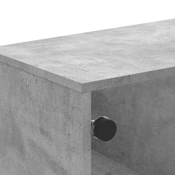 Betongrau Couchtisch mit Glastüren