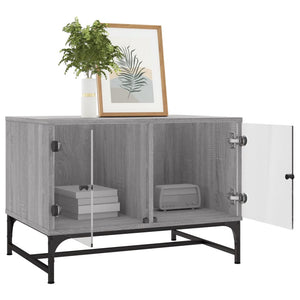 Couchtisch Grau Sonoma mit Glastüren