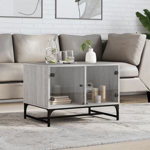 Couchtisch Grau Sonoma mit Glastüren