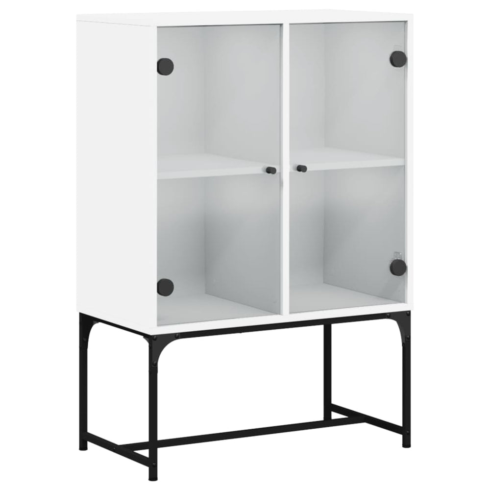 vidaXL Sideboard with Glass Doors White 69x37x100 cm