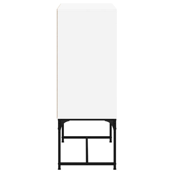 Beistellschrank Weiß mit Glastüren 69x37x100 cm