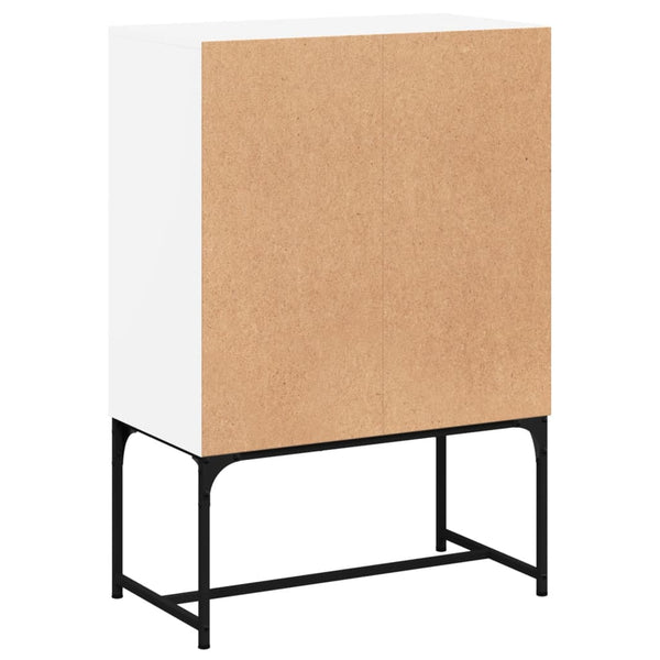 Beistellschrank Weiß mit Glastüren 69x37x100 cm