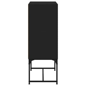 Schwarzer Beistellschrank mit Glastüren